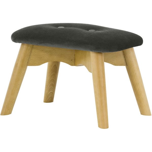 Ducon Mini Velvet Children's Footstool, grey, Leg colour: like oak