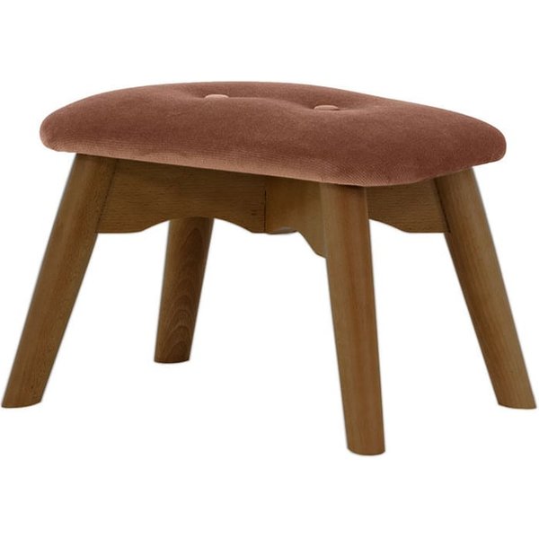 Ducon Mini Velvet Children's Footstool, dirty pink, Leg colour: dark oak
