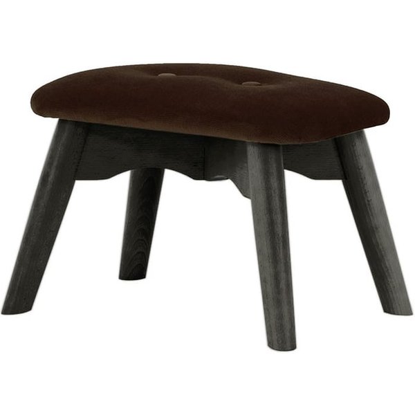Ducon Mini Velvet Children's Footstool, brown, Leg colour: black