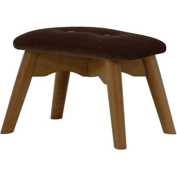 Ducon Mini Velvet Children's Footstool, brown, Leg colour: dark oak