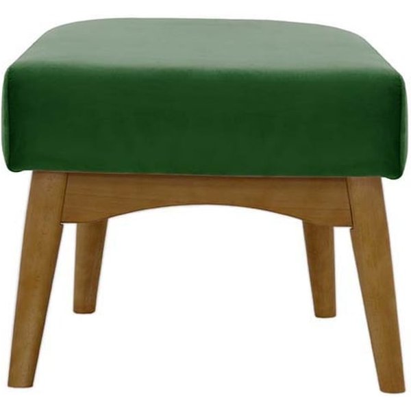 Hollis Footstool, dark green, Leg colour: dark oak