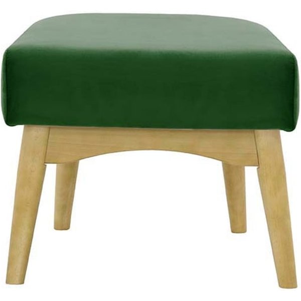 Hollis Footstool, dark green, Leg colour: like oak