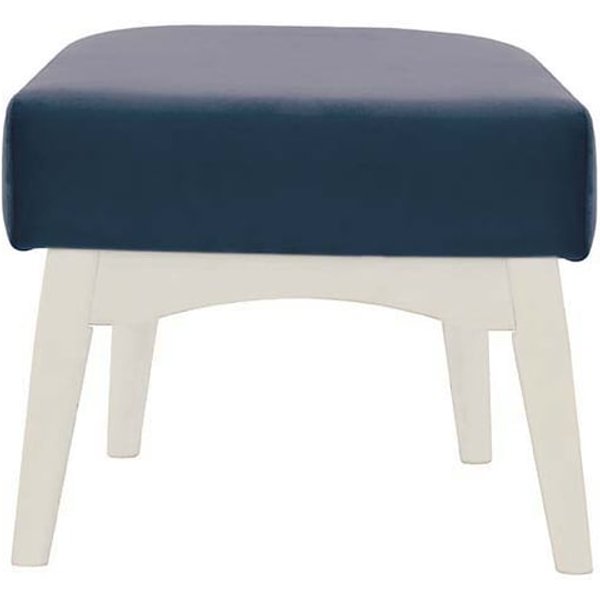 Hollis Footstool, blue, Leg colour: white