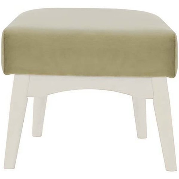 Hollis Footstool, mink, Leg colour: white