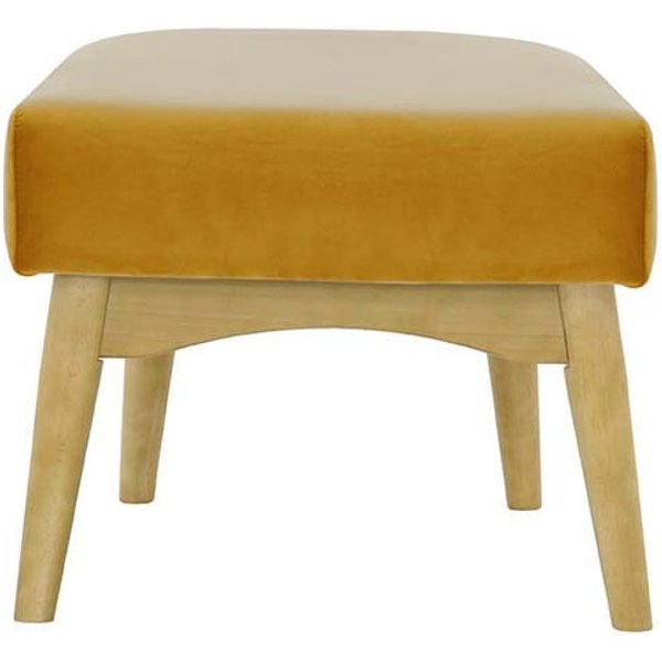 Hollis Footstool, mustard, Leg colour: like oak