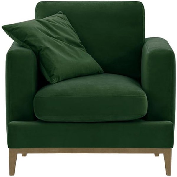 Covex Wood Armchair, dark green, Leg colour: wax black