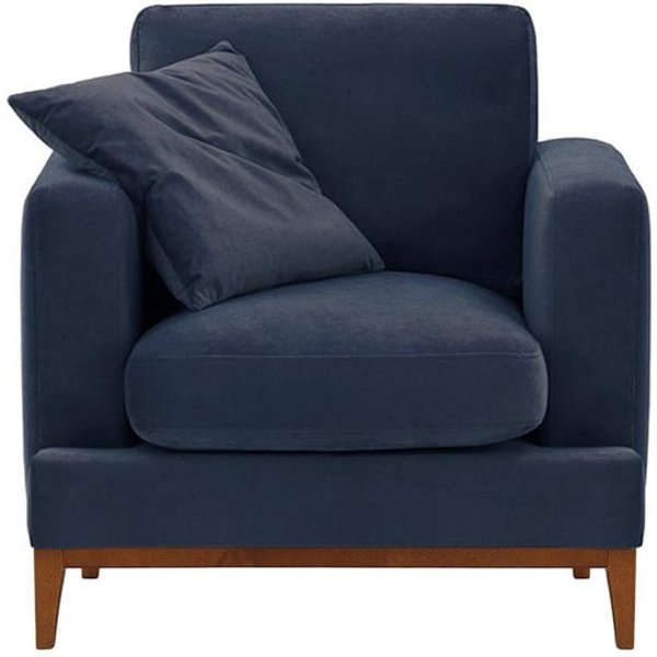Covex Wood Armchair, blue, Leg colour: aveo