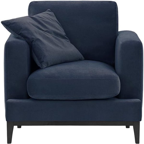 Covex Wood Armchair, blue, Leg colour: black