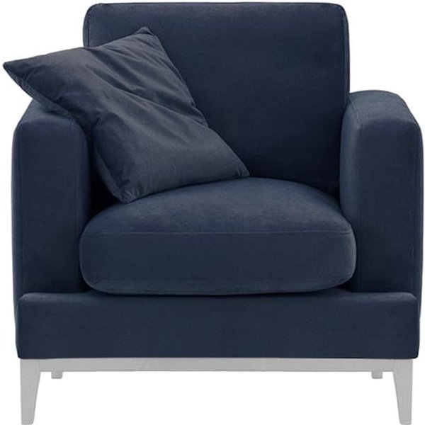 Covex Wood Armchair, blue, Leg colour: white