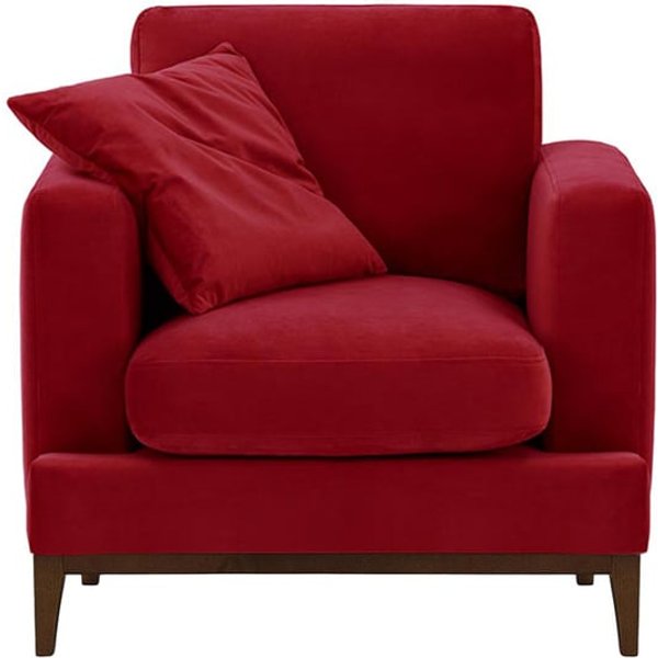 Covex Wood Armchair, dark red, Leg colour: dark oak