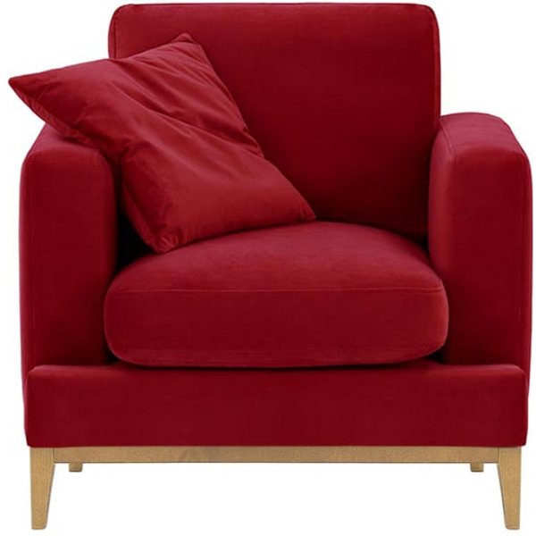 Covex Wood Armchair, dark red, Leg colour: like oak