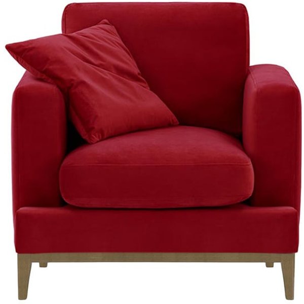 Covex Wood Armchair, dark red, Leg colour: wax black