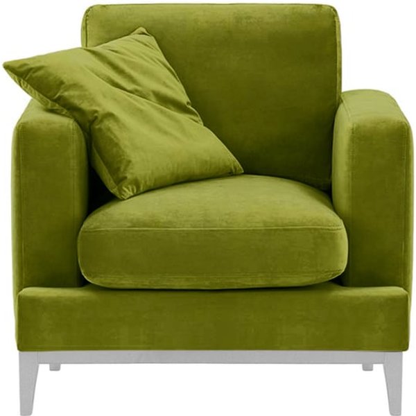 Covex Wood Armchair, olive green, Leg colour: white