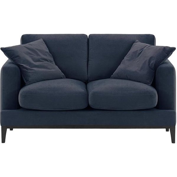 Covex Wood 2 Seater Sofa, blue, Leg colour: black