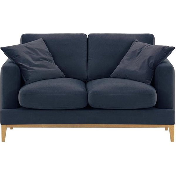 Covex Wood 2 Seater Sofa, blue, Leg colour: like oak