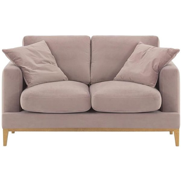 Covex Wood 2 Seater Sofa, lilac, Leg colour: like oak