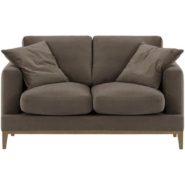 Covex Wood 2 Seater Sofa, grey, Leg colour: wax black