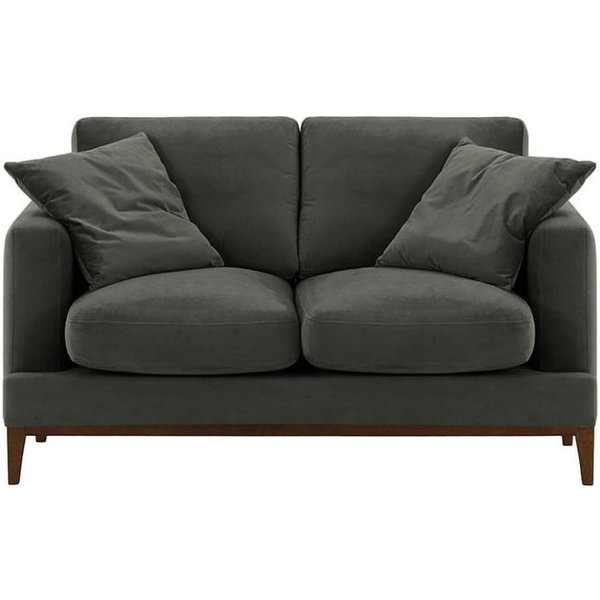 Covex Wood 2 Seater Sofa, graphite, Leg colour: dark oak