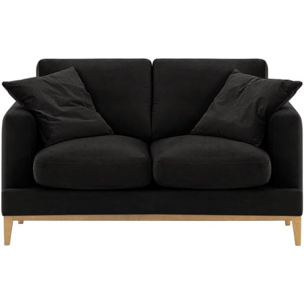 Covex Wood 2 Seater Sofa, black, Leg colour: like oak