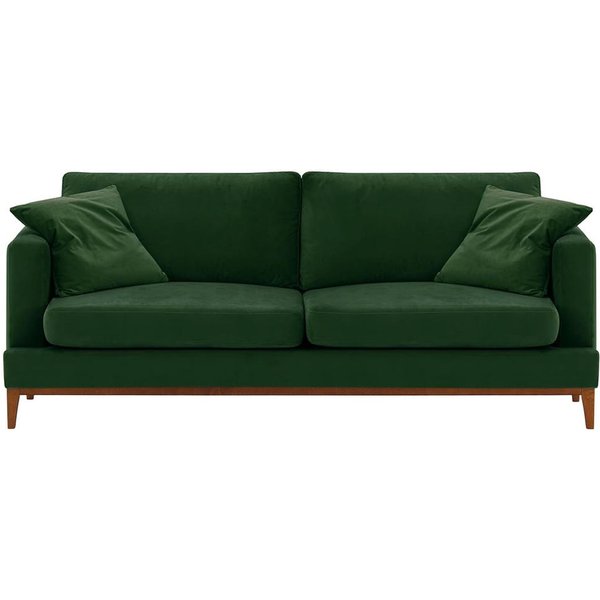 Covex Wood 3 Seater Sofa, dark green, Leg colour: aveo