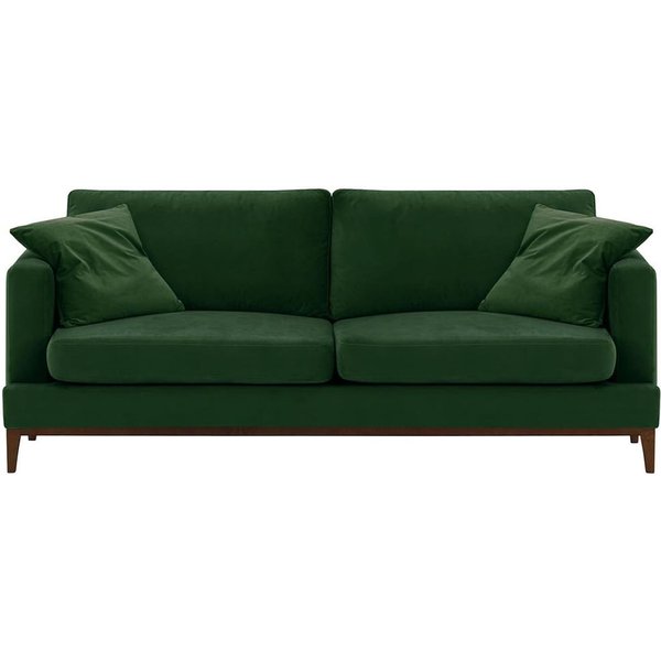 Covex Wood 3 Seater Sofa, dark green, Leg colour: dark oak