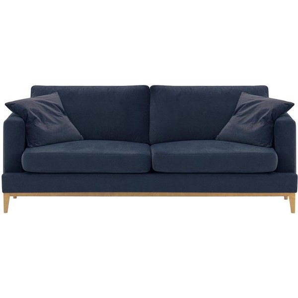 Covex Wood 3 Seater Sofa, blue, Leg colour: like oak