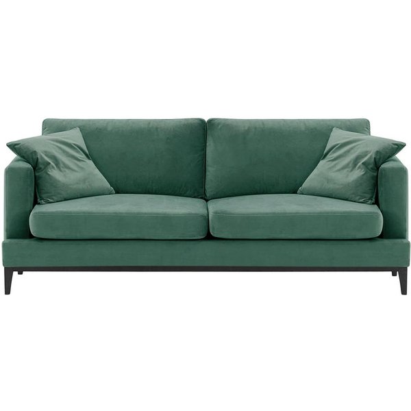 Covex Wood 3 Seater Sofa, dirty blue, Leg colour: black