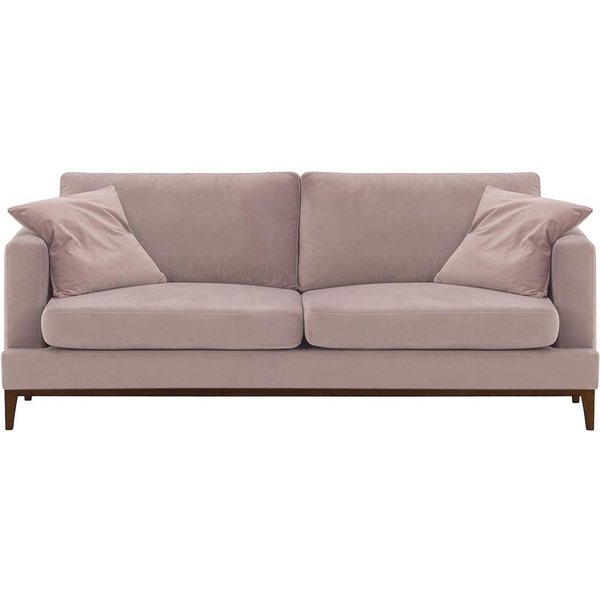 Covex Wood 3 Seater Sofa, lilac, Leg colour: dark oak