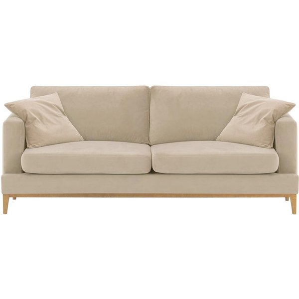 Covex Wood 3 Seater Sofa, light beige, Leg colour: like oak
