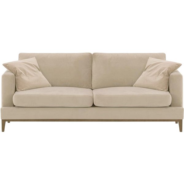 Covex Wood 3 Seater Sofa, light beige, Leg colour: wax black