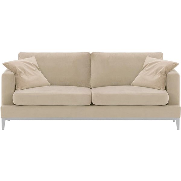 Covex Wood 3 Seater Sofa, light beige, Leg colour: white