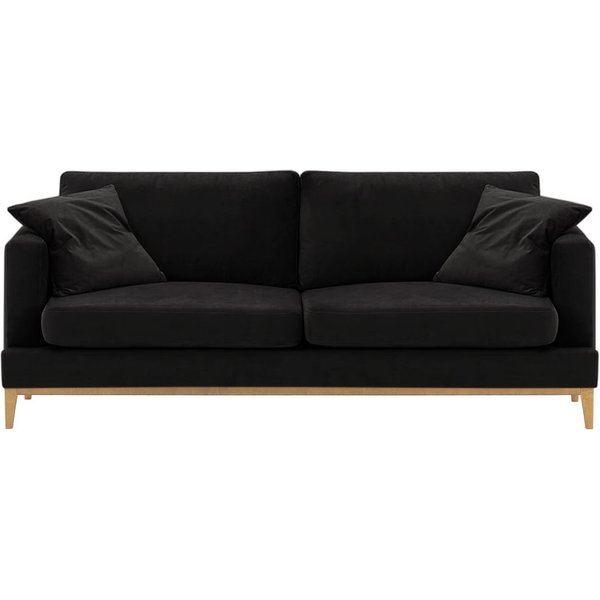 Covex Wood 3 Seater Sofa, black, Leg colour: like oak