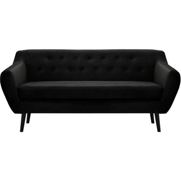 Varde Velvet 3 Seater Sofa, black