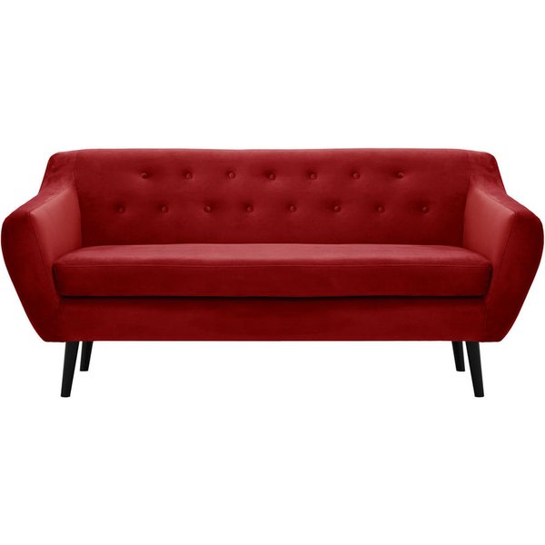 Varde Velvet 3 Seater Sofa, dark red