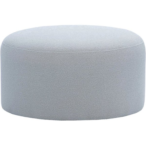Zaz Large Round Pouffe, boucle grey