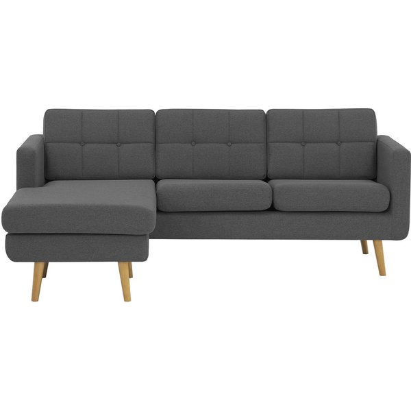 Brest Left Hand Corner Sofa, dark grey