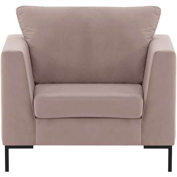 Gosena Armchair, lilac, Leg colour: black metal