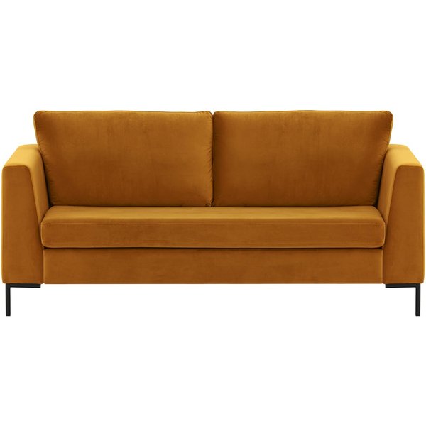 Gosena 2,5 Seater Sofa, mustard, Leg colour: black metal