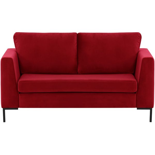 Gosena 2 Seater Sofa, dark red, Leg colour: black metal