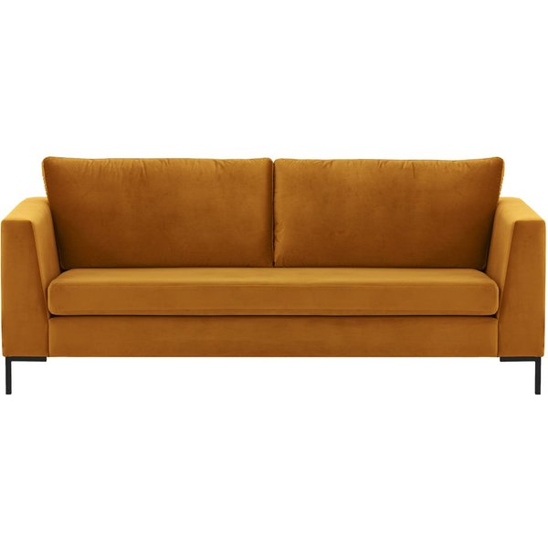 Gosena 3 Seater Sofa, mustard, Leg colour: black metal