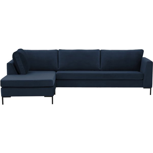 Gosena Left Hand Corner Sofa, blue, Leg colour: black metal
