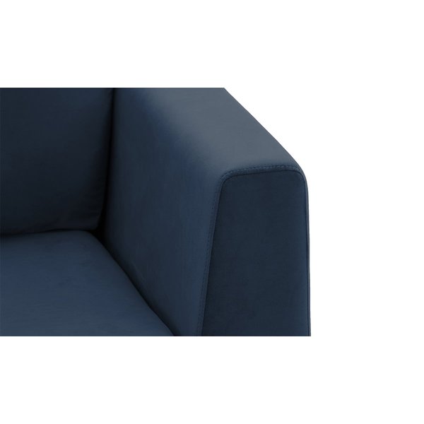Gosena Left Hand Corner Sofa, blue, Leg colour: chrome metal