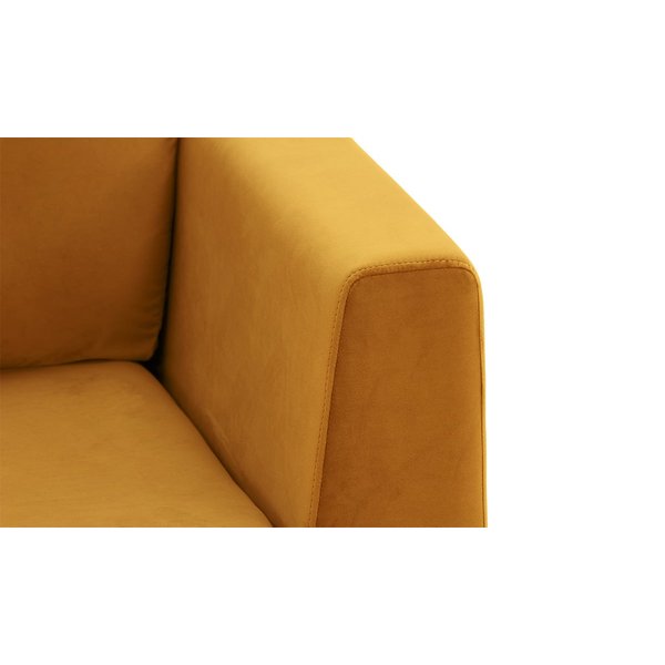 Gosena 2 Seater Sofa, mustard, Leg colour: chrome metal