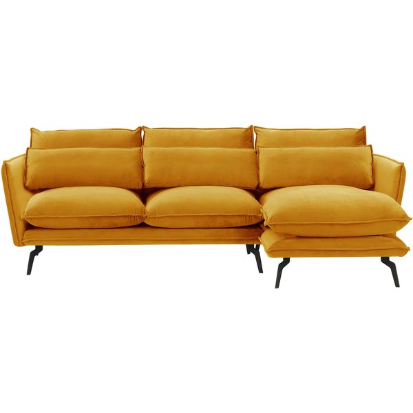 Layla Right Hand Corner Sofa, mustard