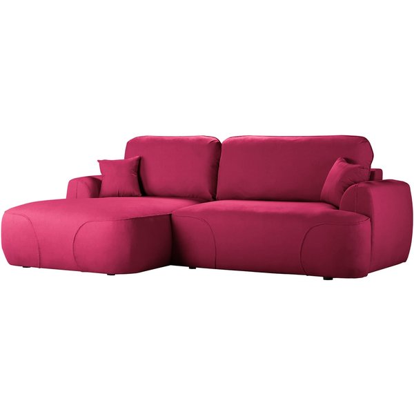Satell left-hand corner sofa bed, dark red