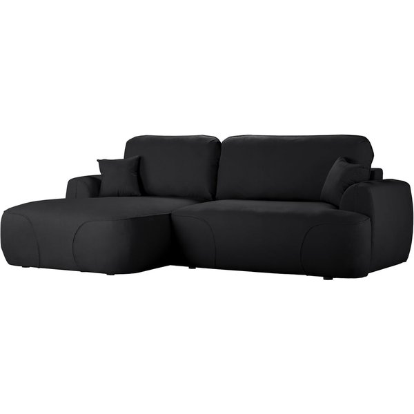 Satell left-hand corner sofa bed, black