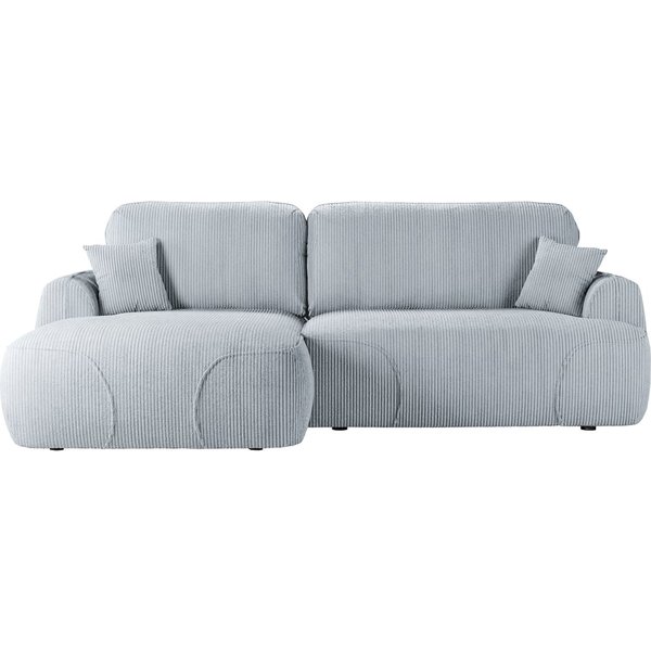 Satell left-hand corner sofa bed, Poso 55 - light gray