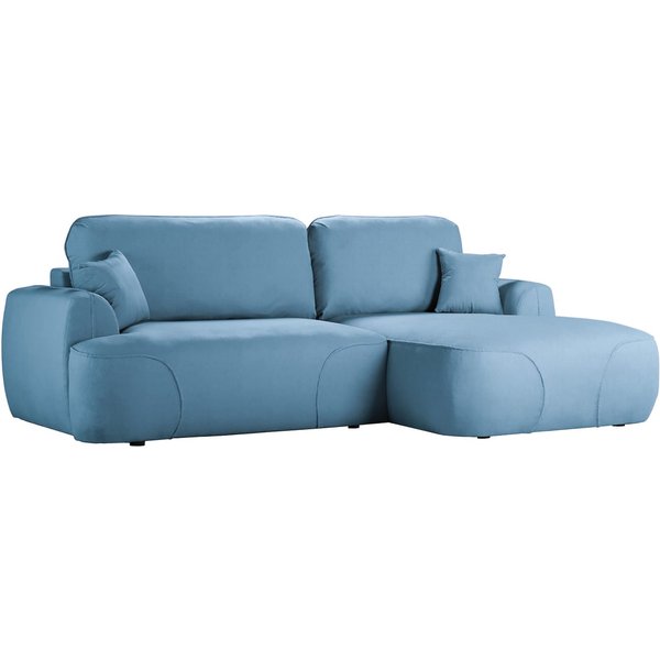 Satell right-hand corner sofa bed, blue