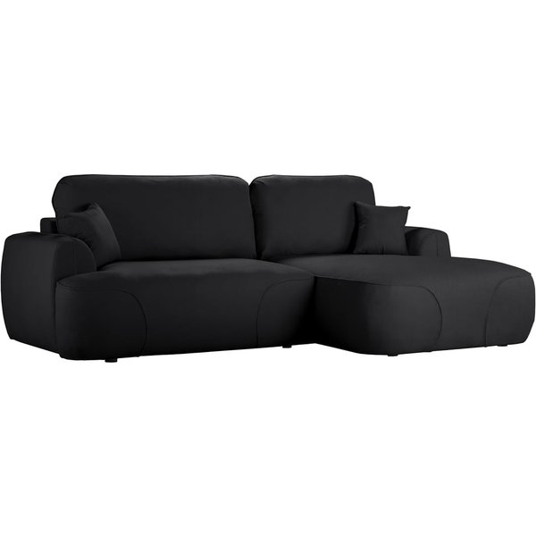 Satell right-hand corner sofa bed, black
