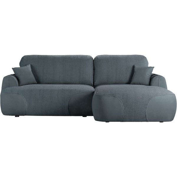 Satell right-hand corner sofa bed, Poso 34/Kronos 34 - dark gray